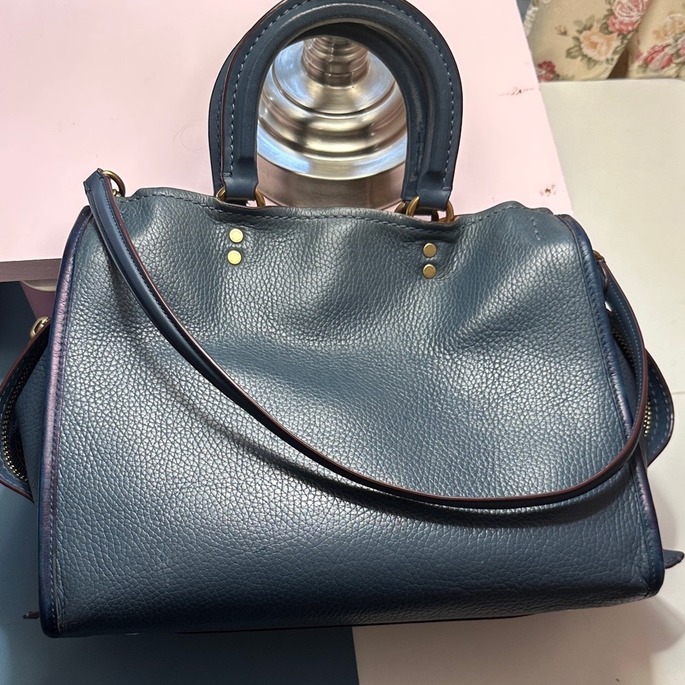 Coach Navy Leather Satchel